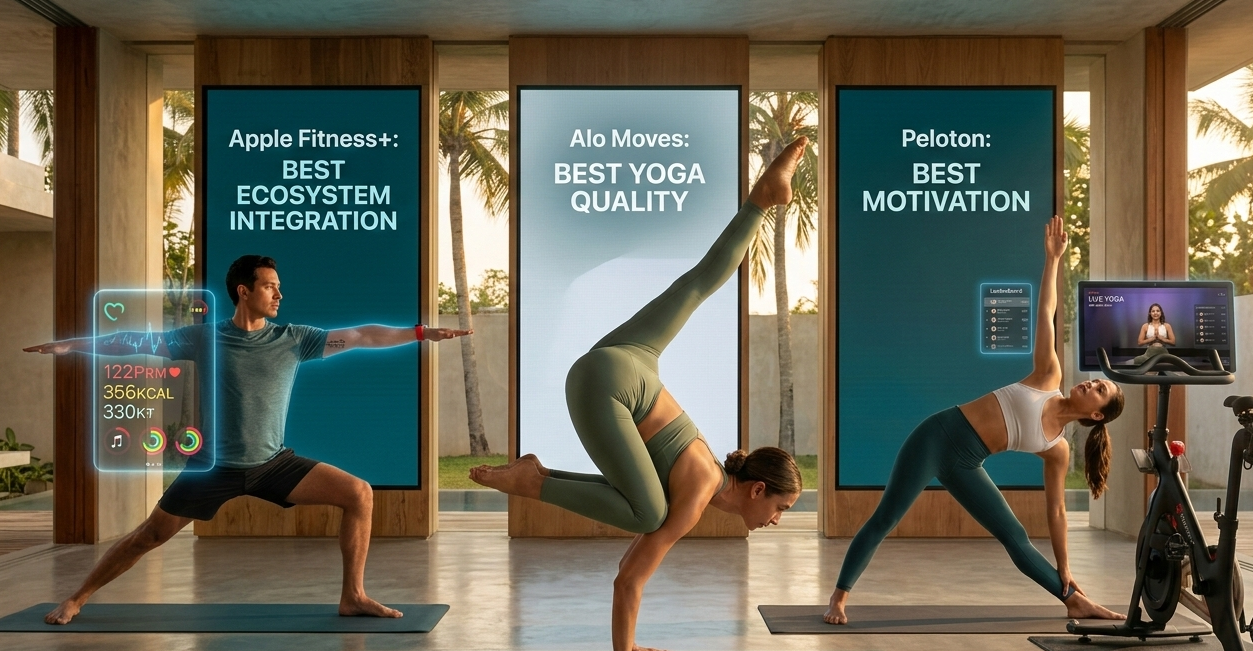 Peloton vs Alo Moves vs Apple Fitness+: Yoga Compared